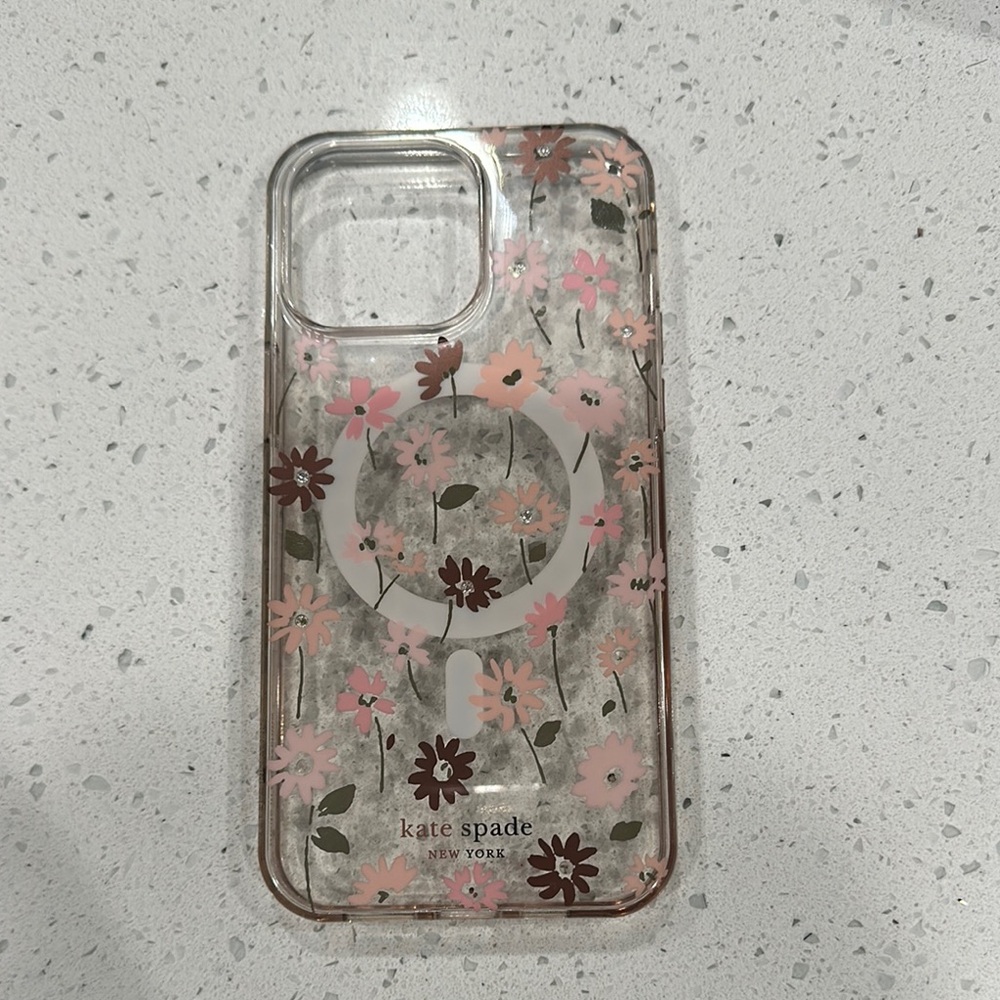 Kate Spade Pink and Brown Floral Phone Case